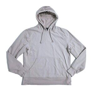 J Crew Mens Medium French Terry Cotton Beige Hoodie Sweatshirt Tan Khaki Basic